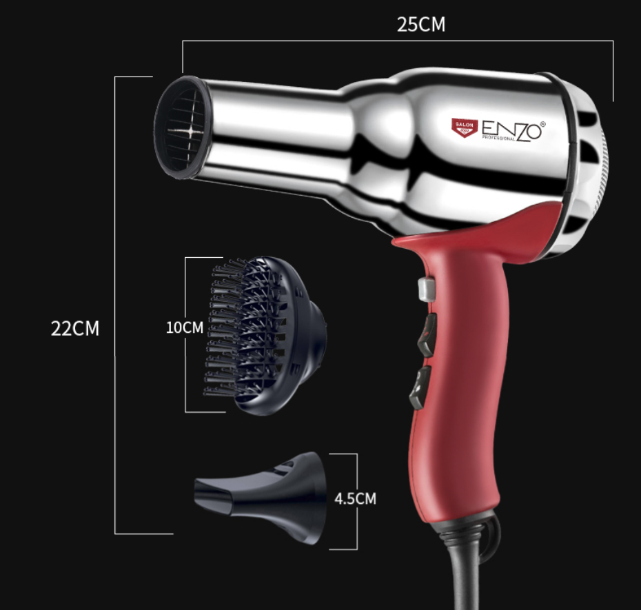 ENZO Unique Professional Salon Grade Customized Electric Blower High Speed Dc Motor Travel Size Cord Salon Hair Dryer