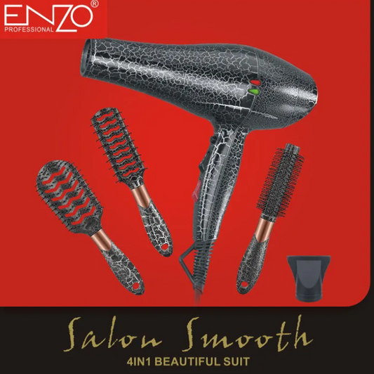 ENZO 4 in 1 Strong Wind Super Sonic Negative Ion Blow Hair Dryer