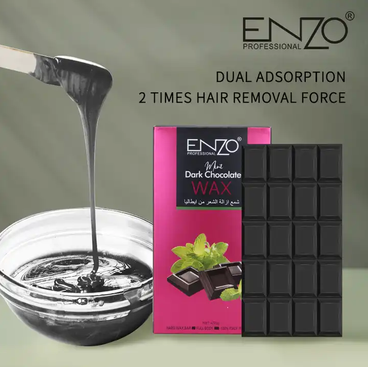 ENZO  Chocolate Hard Wax Block depilatory wax for hair removal