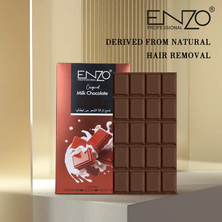 ENZO  Chocolate Hard Wax Block depilatory wax for hair removal