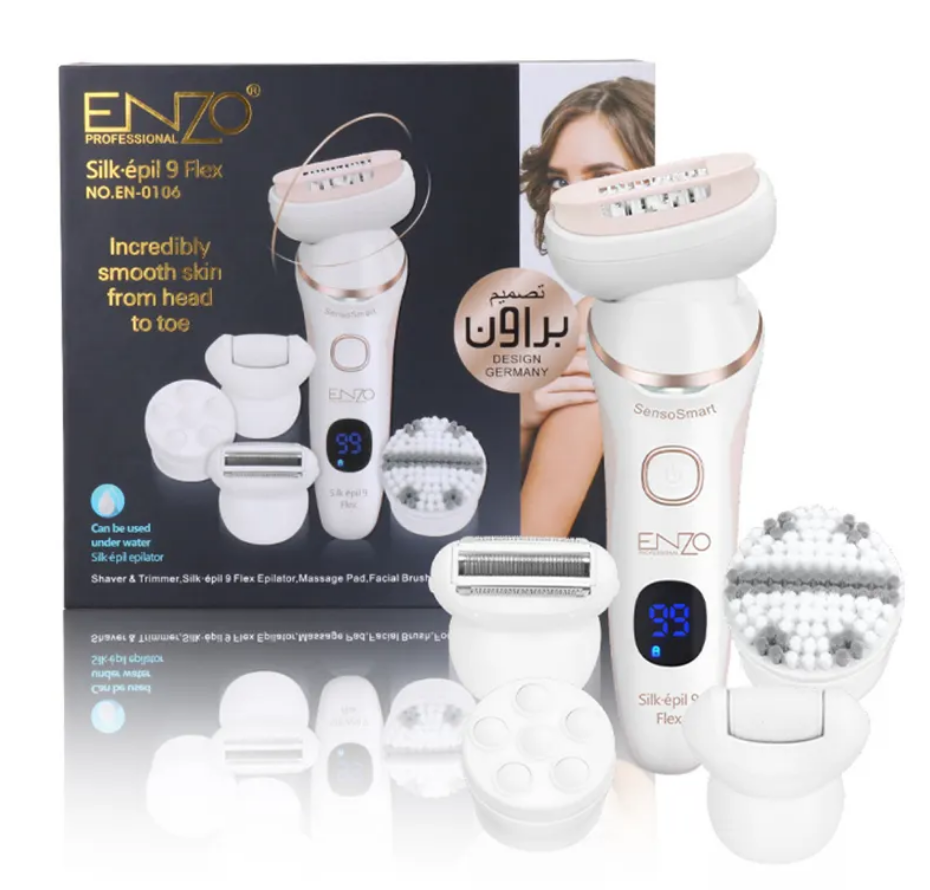 ENZO  5 in 1 Epilator&shaver&facial clean brush&massager