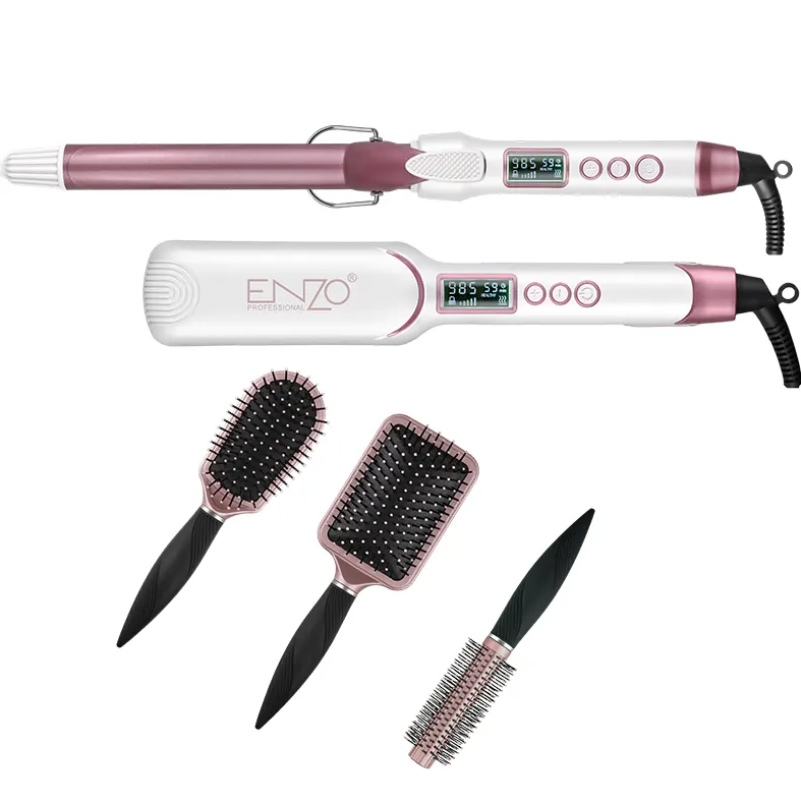 ENZO 5 in1 machine profesional straight air massage  curler hair straightener styling set