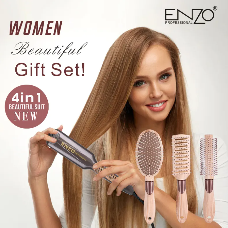 ENZO   Titanium Plates  Ceramic Hair Straightener with