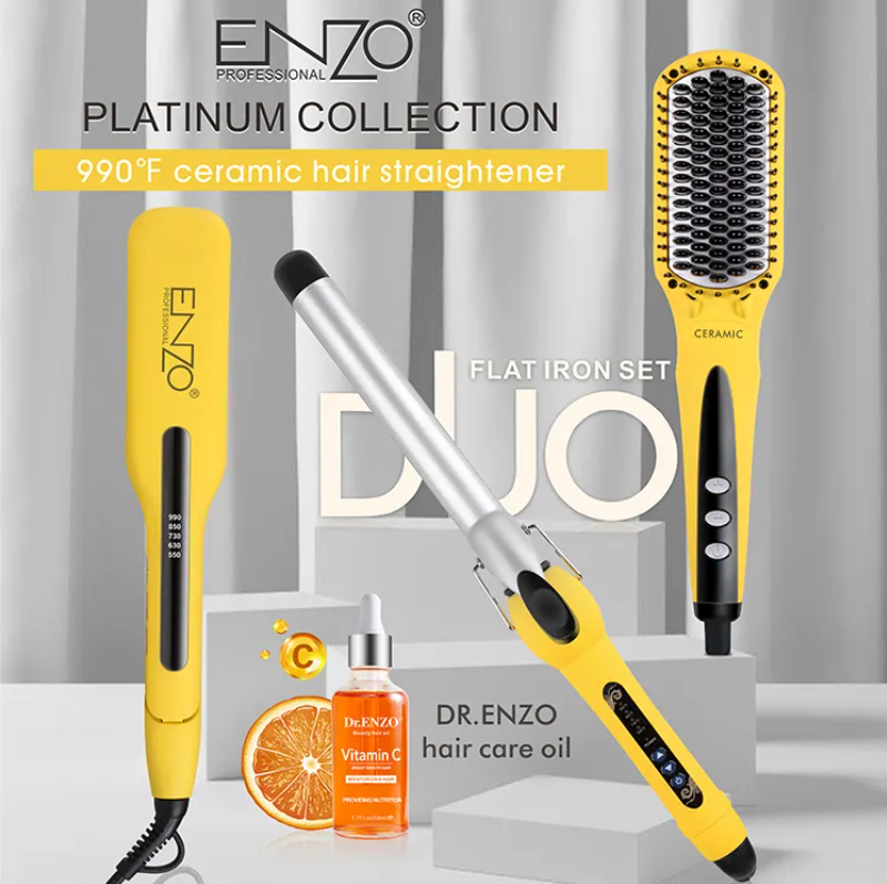 ENZO Professional Hair Straightener and Blow Dryer Gift Set