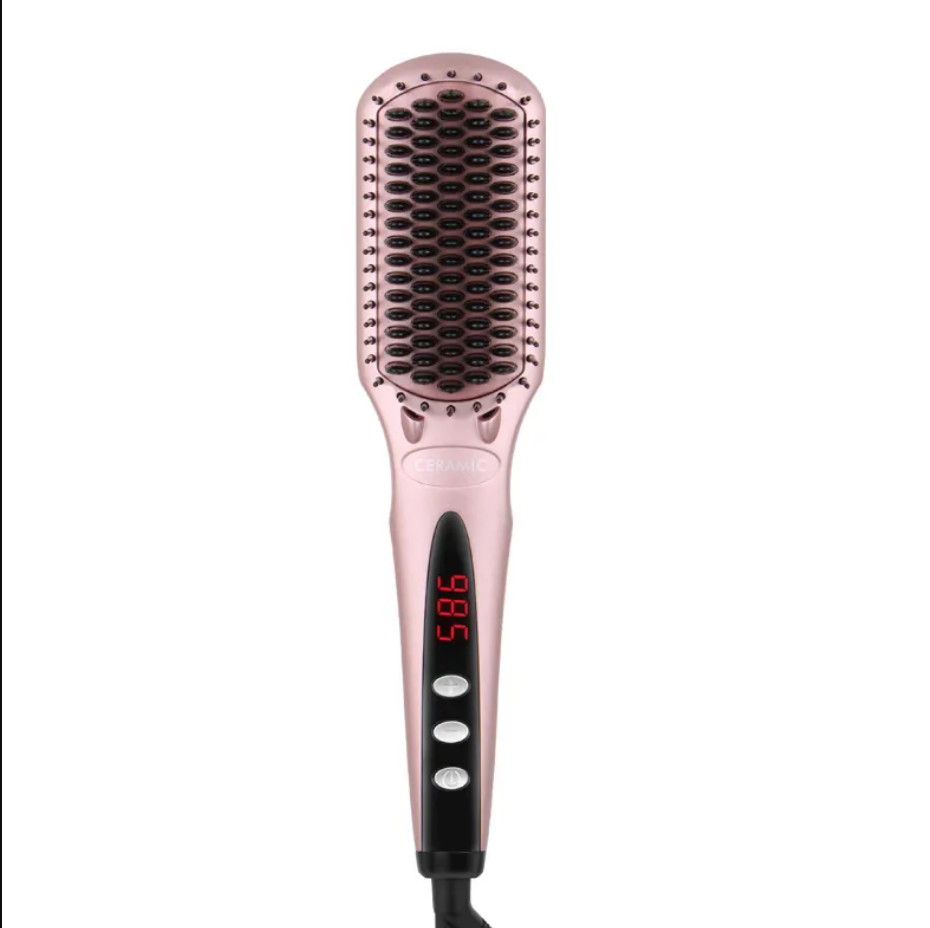 ENZO  Heated Electric Hair Straightener Brush