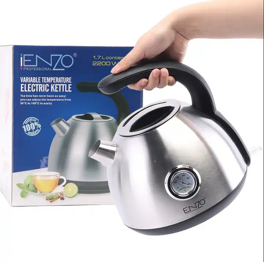 ENZO 1700ml  Stainless Retro Style Kettle Electric Kettles With Thermometer