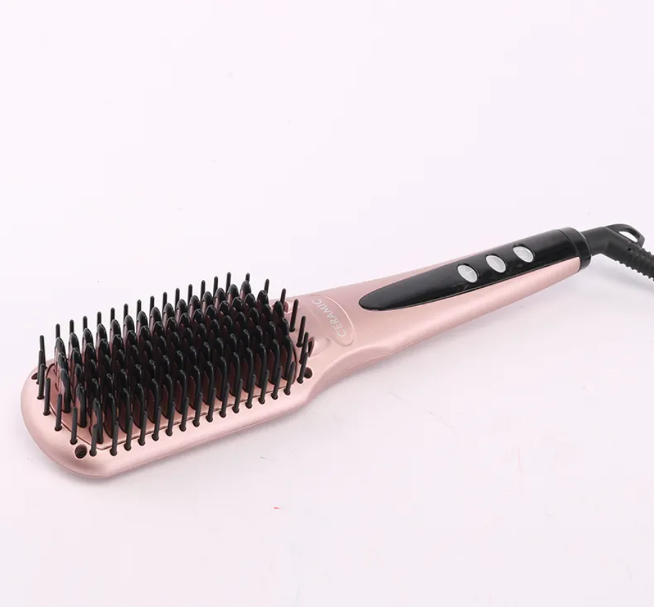 ENZO  Heated Electric Hair Straightener Brush