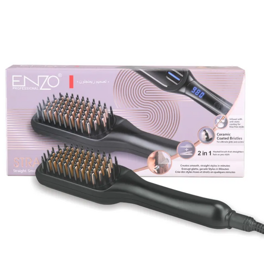 ENZO Ceramic  Heated Electric Hair Straightener Brush