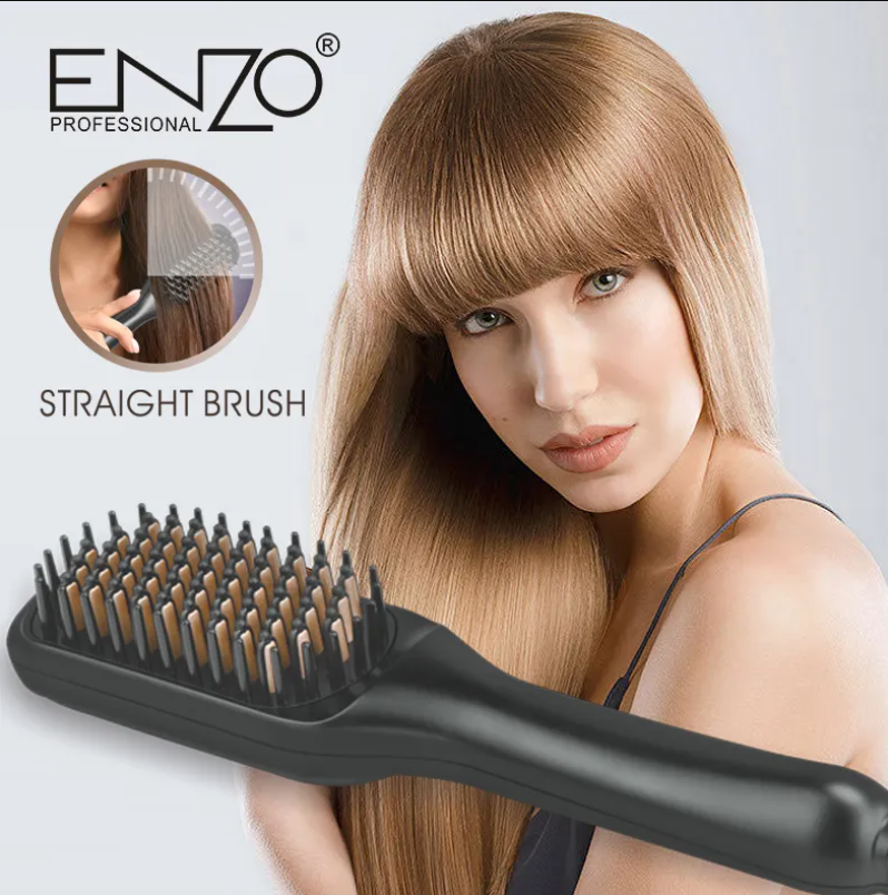 ENZO Ceramic  Heated Electric Hair Straightener Brush