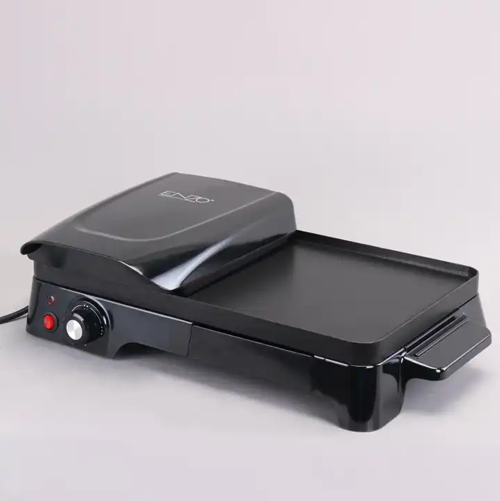 ENZO 2 in 1 electric bbq grill non stick cast teppanyaki grill