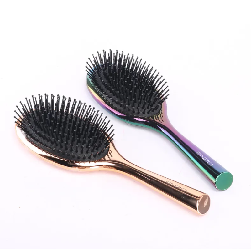 ENZO OEM/ODM Women Hair Scalp Massage Comb Nylon Hairbrush Vitamin C Reduce Split-ends Salon Hairdressing Detangling Hair Brush