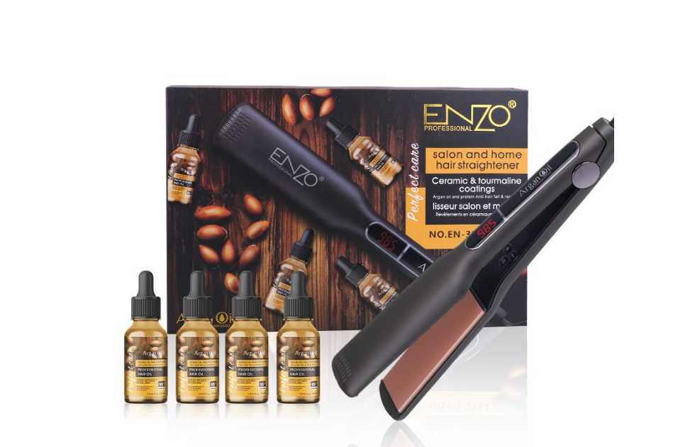 Enzo Professional Salon And Home Hair Straightener With Argan Oils