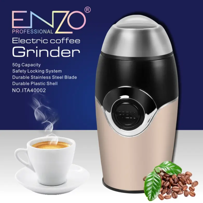 ENZO Mini Stainless Coffee Bean Grinder