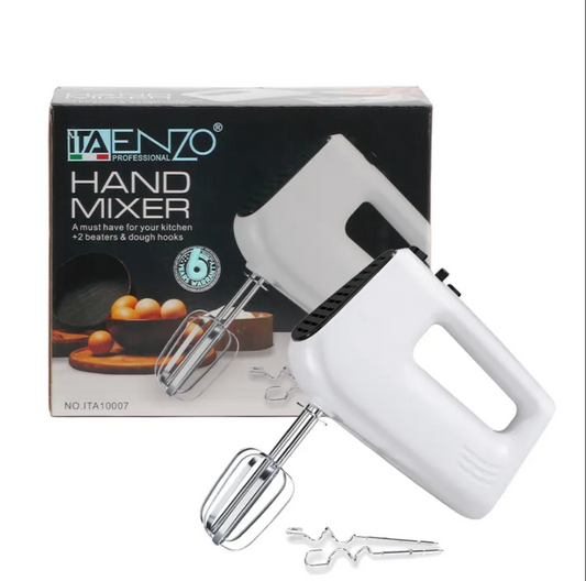 ENZO Portable Kitchen Electric Hand Mixer with 5 Speed Battery Operated