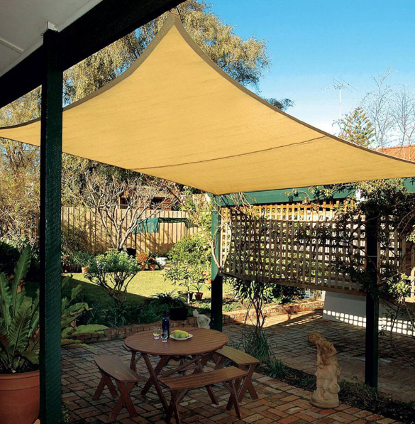 Beige Rectangle Sun Shade Sail for Outdoor Garden 3m x 4m