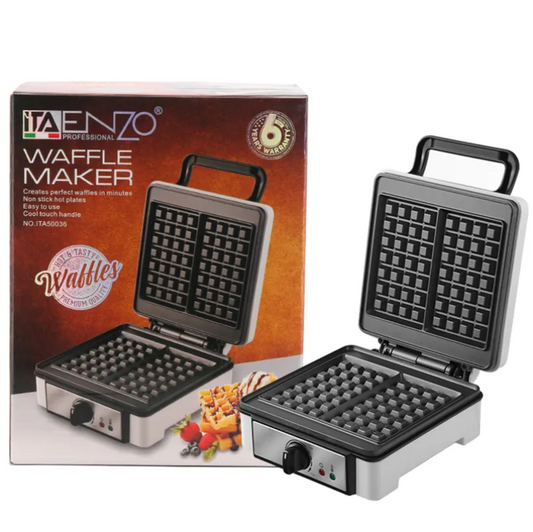 ENZO Nonstick Double Heat Egg Waffle Maker 2 Section