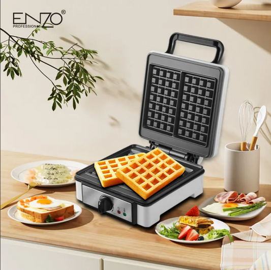 ENZO Nonstick Double Heat Egg Waffle Maker 2 Section