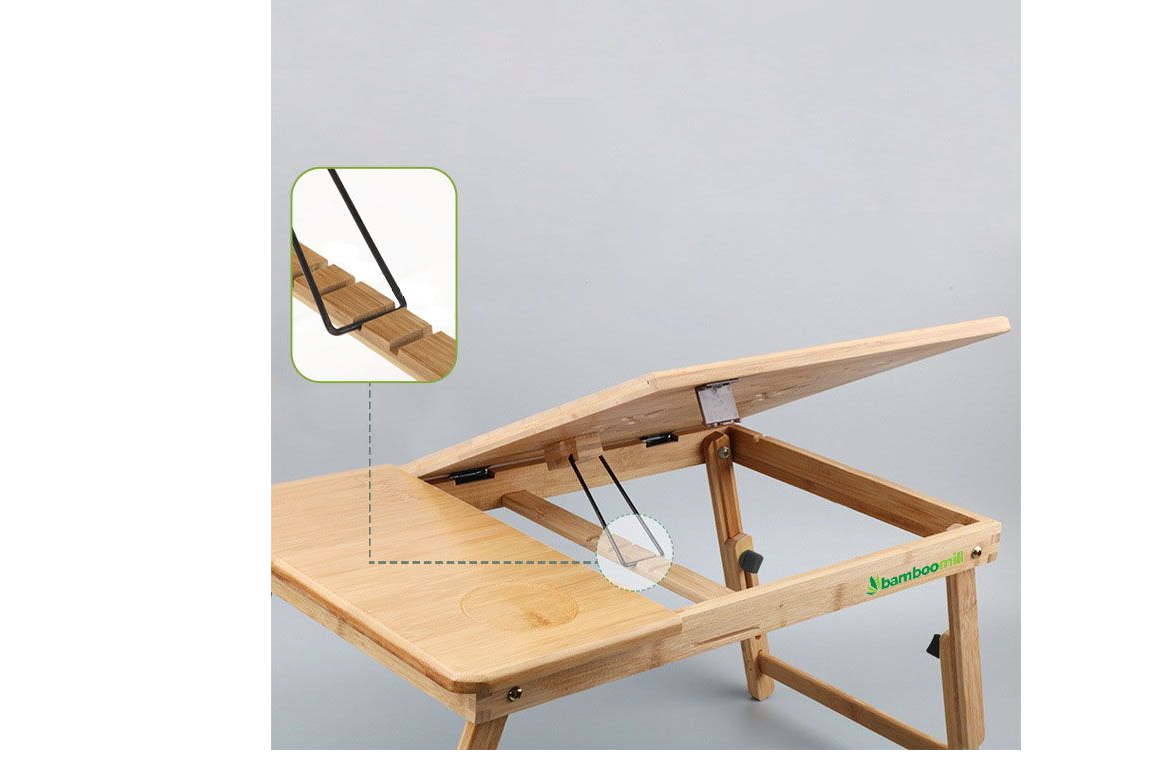 Bamboomill Portable Bed Table Stand BambooTray-Style Laptop Desk