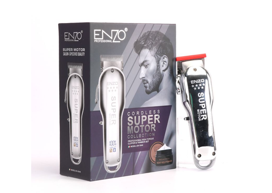 ENZO Professional Recharge Trimmer Cordless Super Motor Hair Clipper Kit