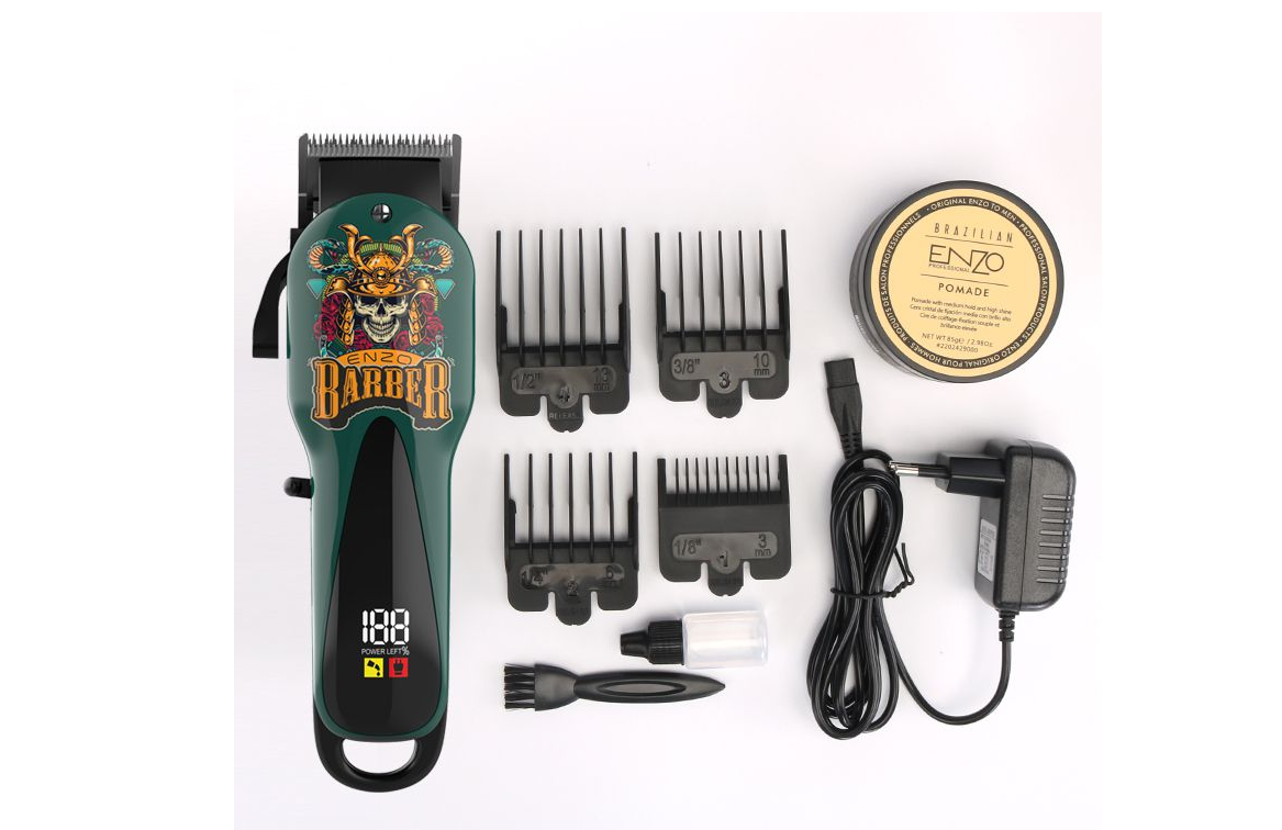 ENZO Professional Skull Metal Electric Hair Clipper Powerful Trimmer Set