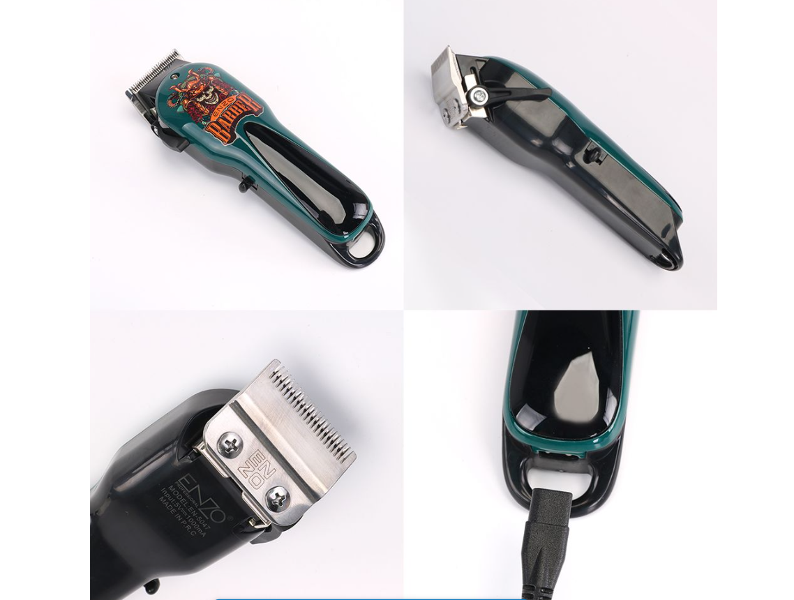 ENZO Professional Skull Metal Electric Hair Clipper Powerful Trimmer Set