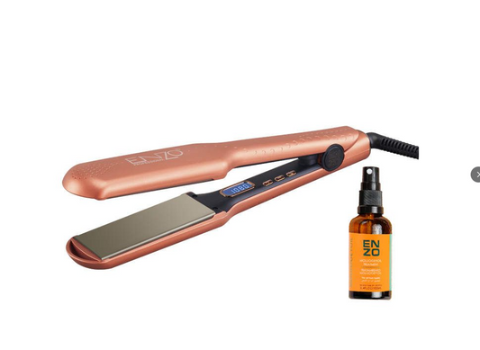 Enzo Ceramic Tourmaline Hair Straightener with Moroccan Oil - Tropical Orange