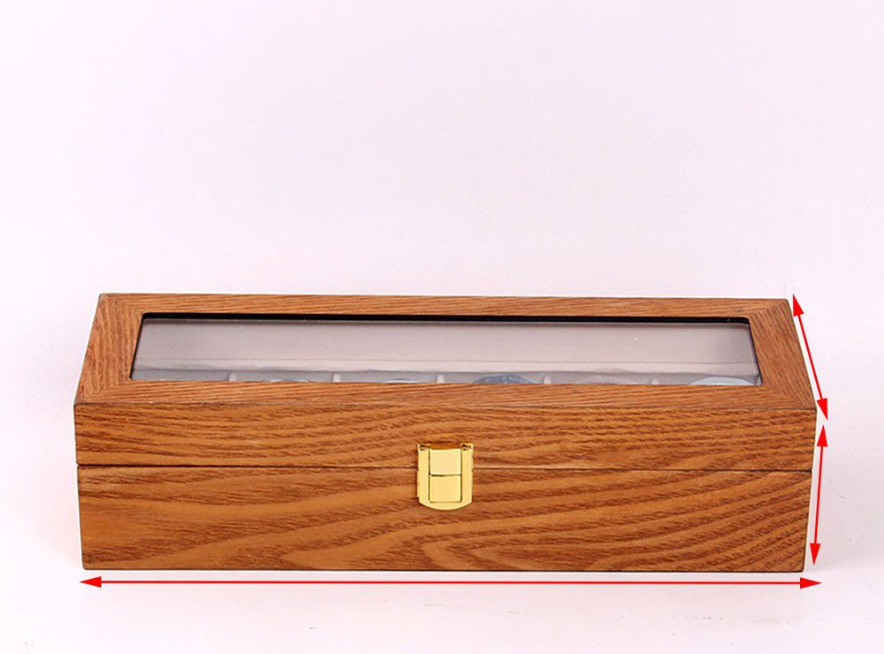 6 Slots Wooden Watch Storage Organizer