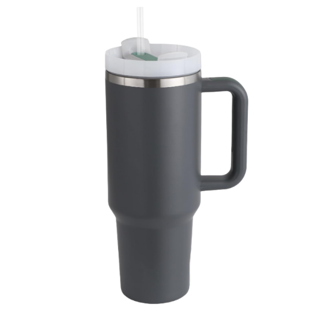 1.2L Tumbler with Handle Straw Lid, Stainless Steel Travel Mug