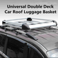 Universal Aluminum Alloy Luggage Basket For SUV Roof Rack -Double Deck - Silver