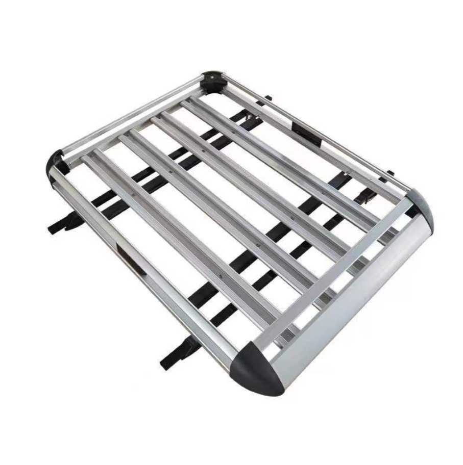 Universal Aluminum Alloy Luggage Basket For SUV Roof Rack -Double Deck - Silver