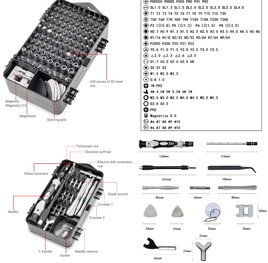 138-in-1 Screwdriver Set multi-Purpose Precision Repair Tool Kit