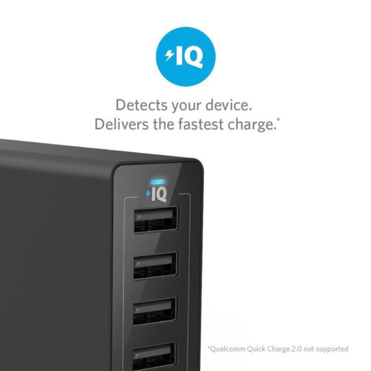 Anker 40W,8A 5-Port High Speed Desktop USB Charger with PowerIQ Technology-Black