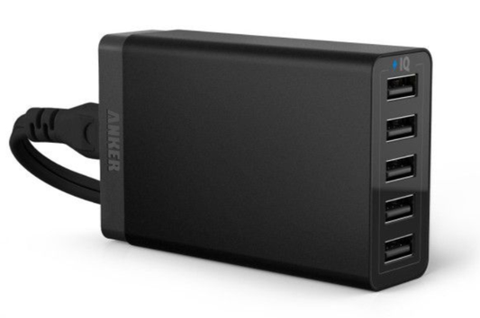 Anker 40W,8A 5-Port High Speed Desktop USB Charger with PowerIQ Technology-Black