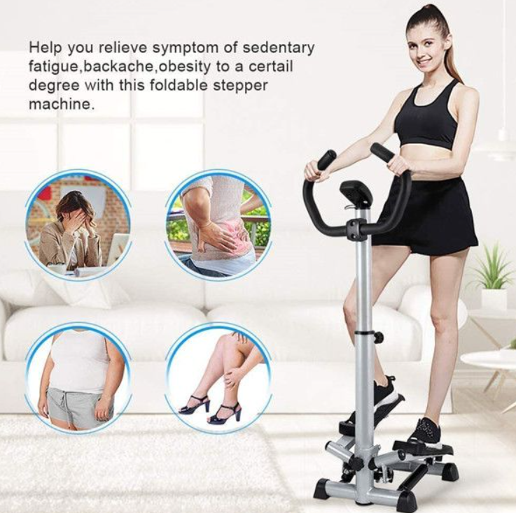 Sportion Mini Home Stepper Fitness Exercise Machine With Handlebar