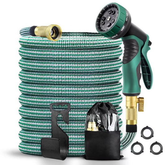 5-in-1 Garden Telescopic Hose Pipe 10 Function Water Spray Gun - 50FT and 75FT