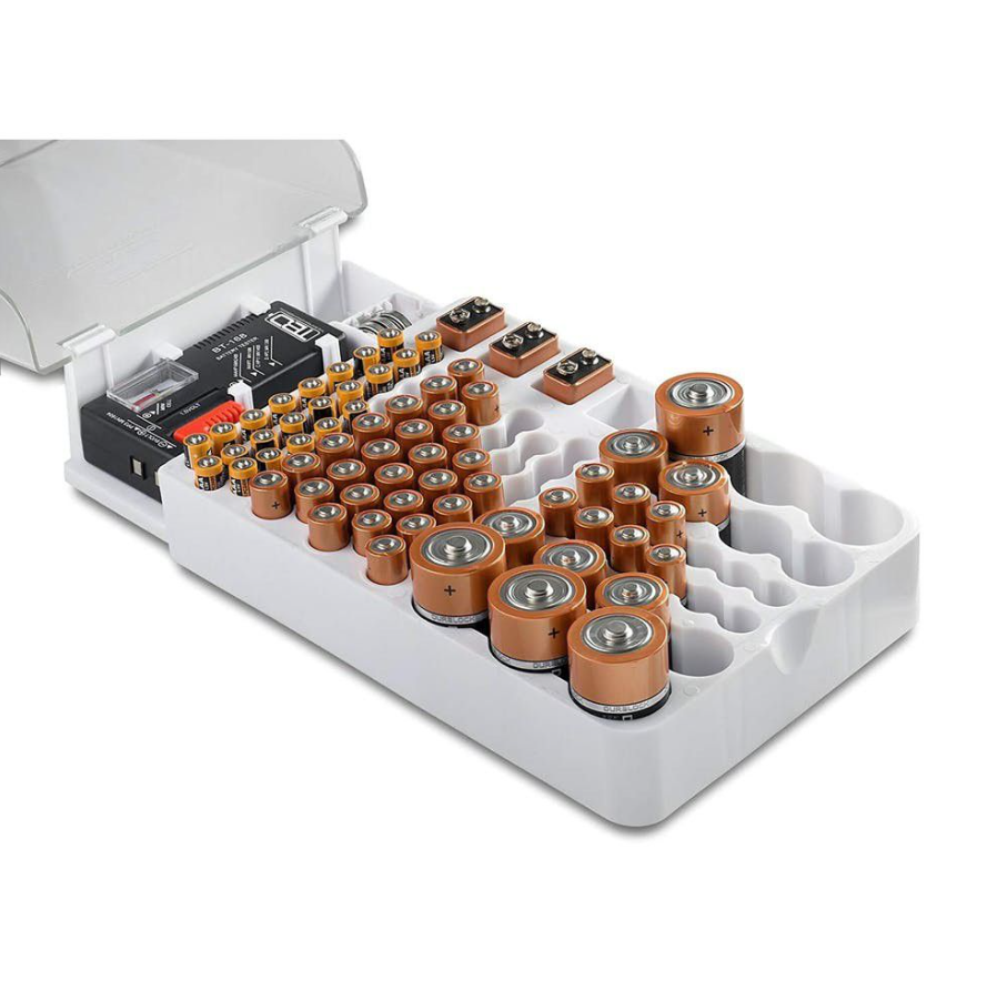 The Wall Mountable Battery Organiser with Battery Tester