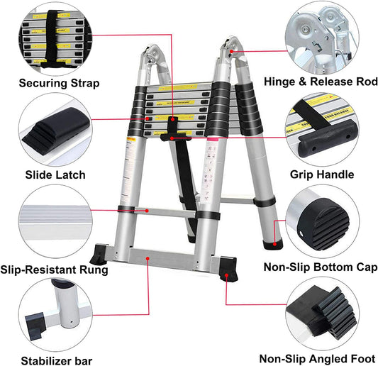 Classladder Folding Aluminium Telescopic Step Ladder Multi-Purpose