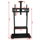 Mobile Floor TV Mount Stand Trolley Cart 2 Shelves with Wheels for 60-100"