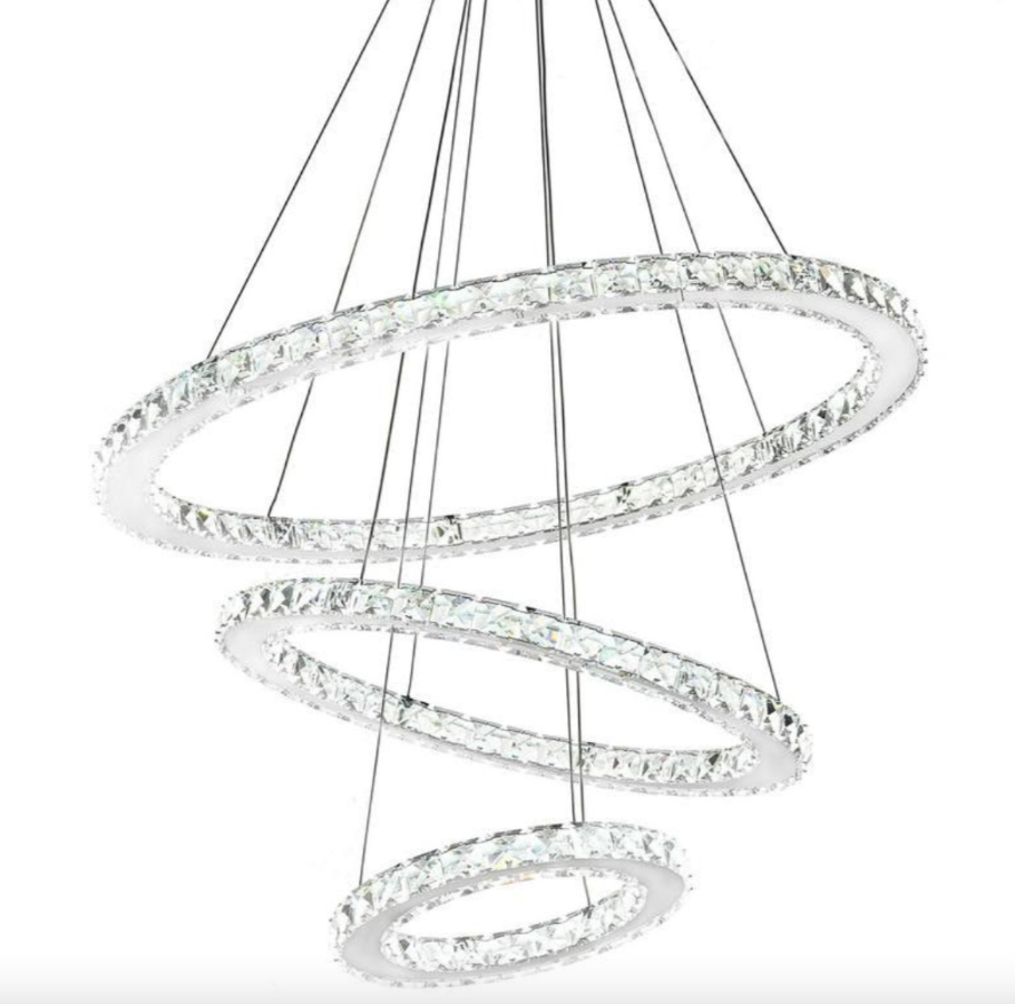 Crystal Chandelier Light Three Rings