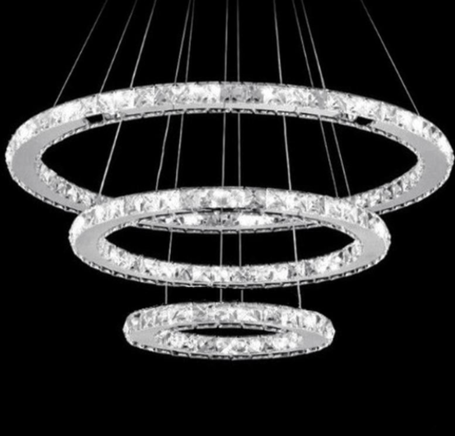 Crystal Chandelier Light Three Rings