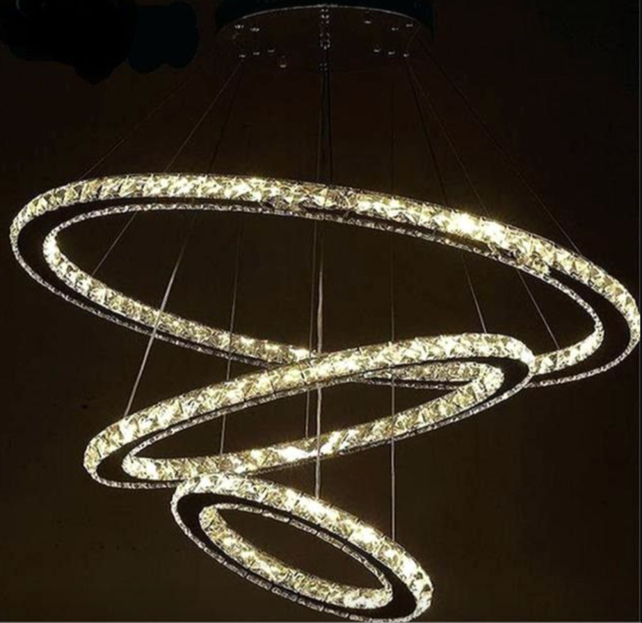 Crystal Chandelier Light Three Rings