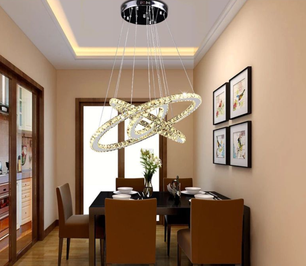 Crystal Chandelier Light Three Rings