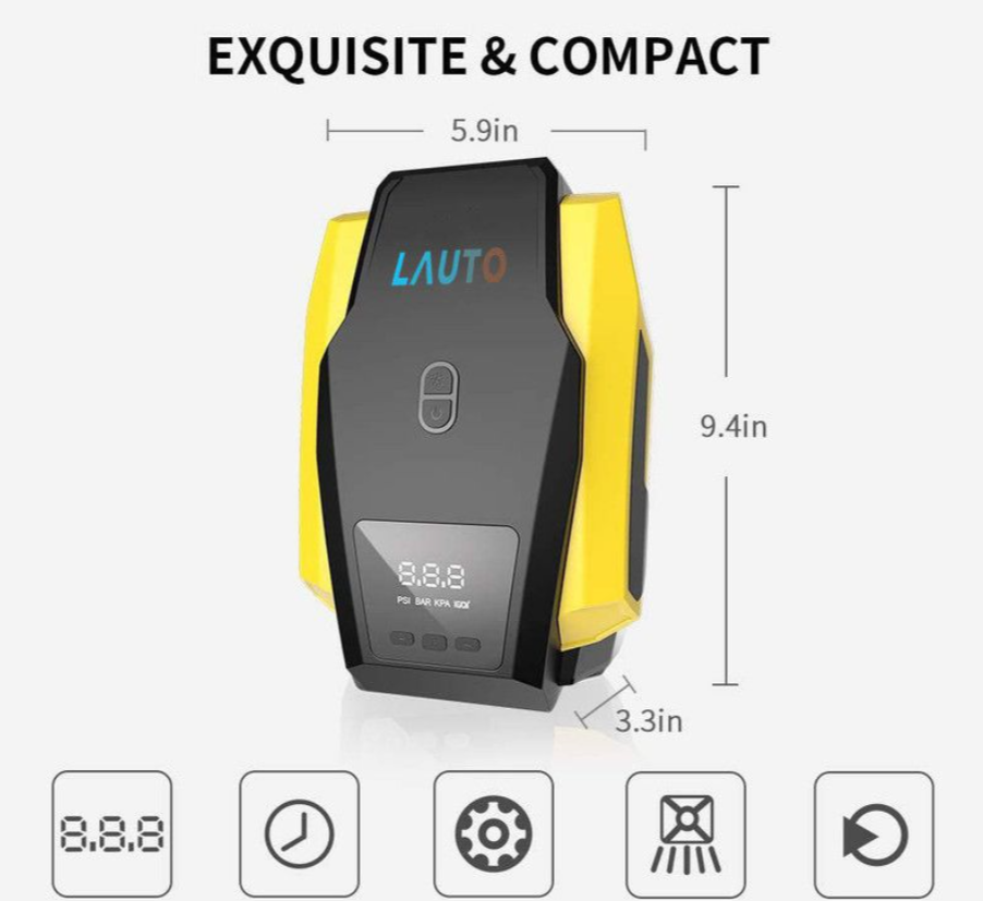 LAUTO 12V Digital Air Compressor and Tyre Inflator