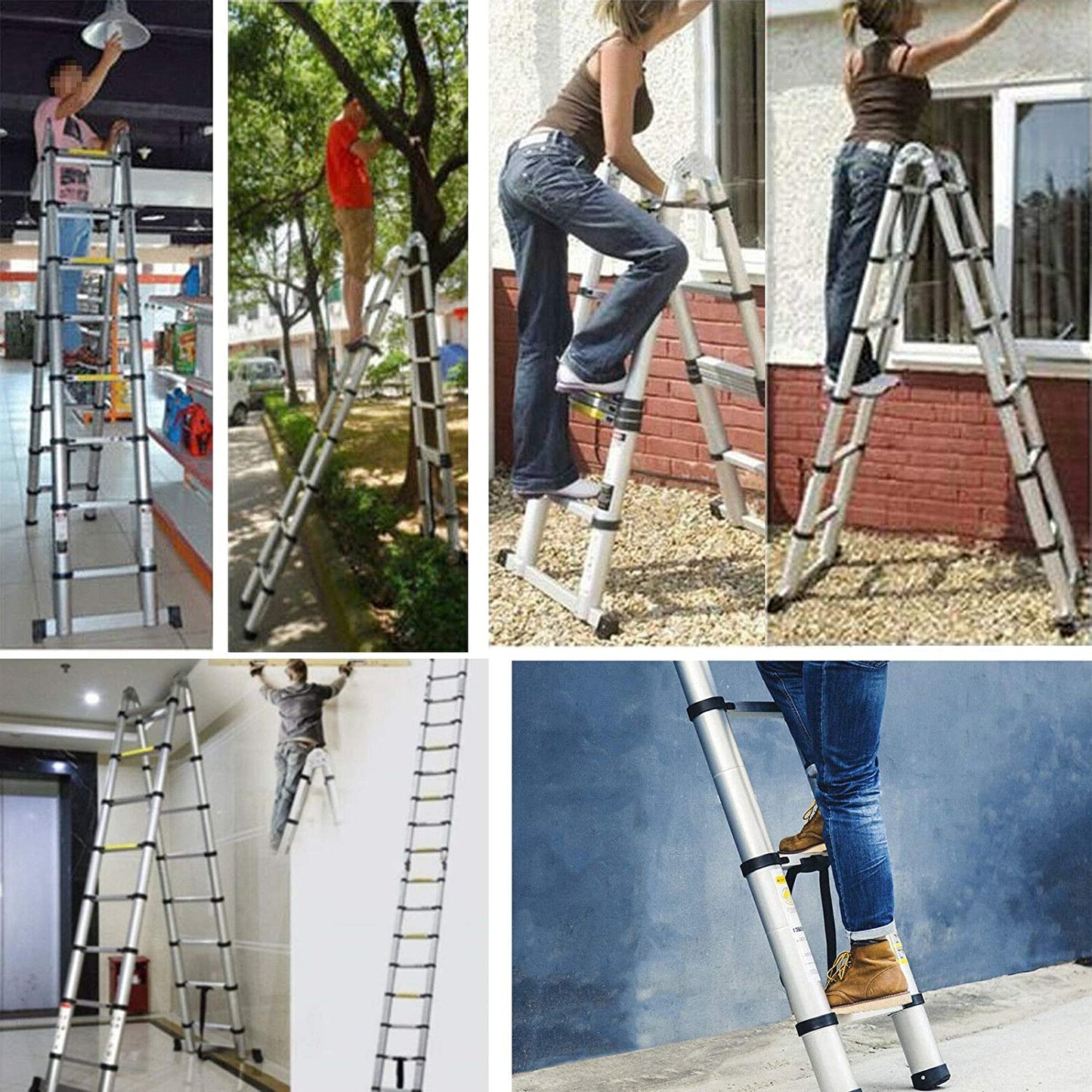 Classladder Folding Aluminium Telescopic Step Ladder Multi-Purpose