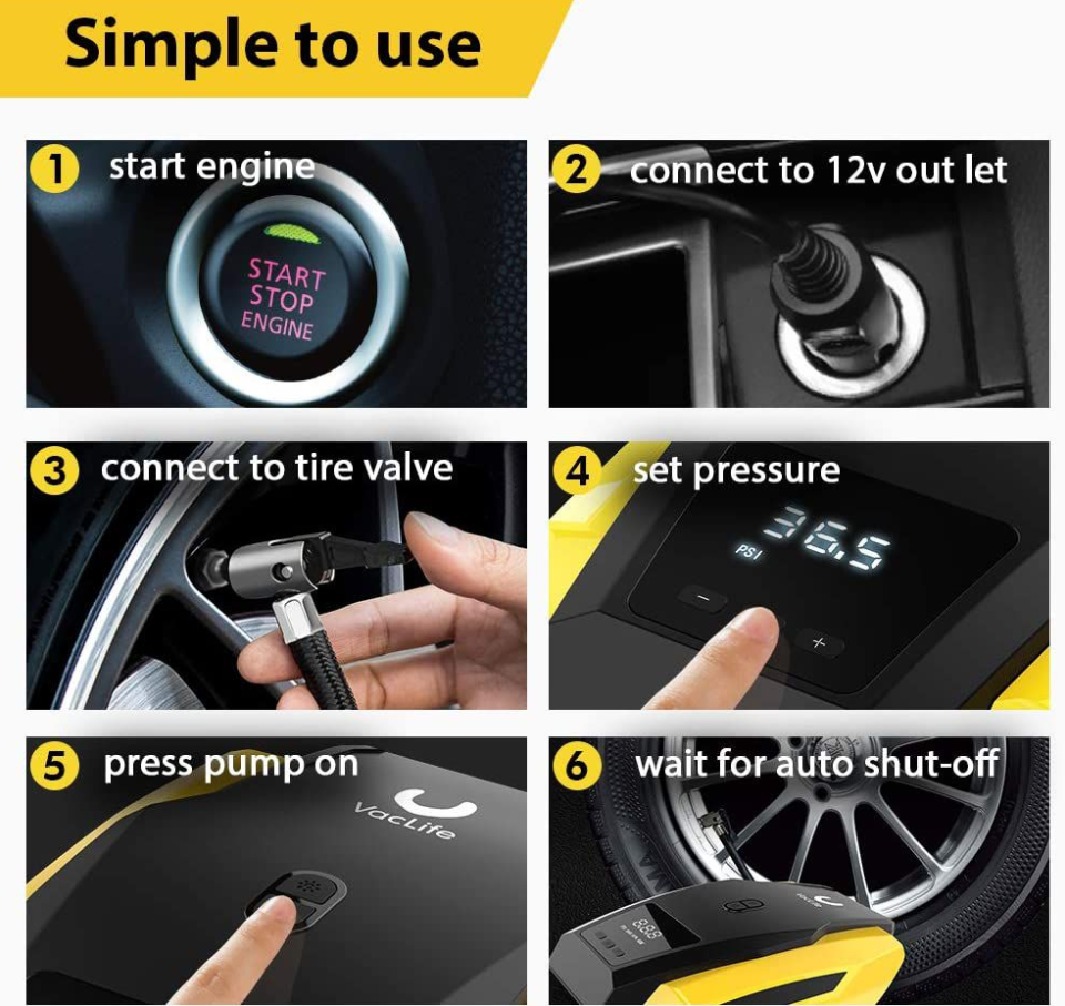 LAUTO 12V Digital Air Compressor and Tyre Inflator