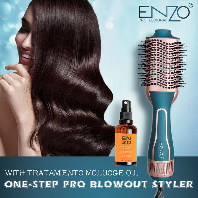 Enzo Pro One-Step Hair Dryer & Blowout Styler with Moluoge Oil