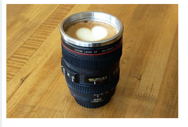 Camera Lens-Shaped Coffee Mug