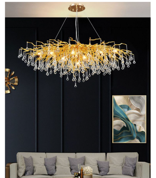 Modern Nordic Style Crystal Chandelier Gold 1200cm