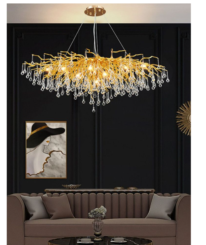 Modern Nordic Style Crystal Chandelier Gold 1200cm