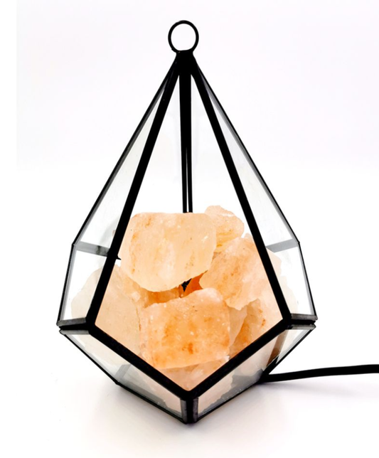 Liviza Himalayan Natural Crystal Salt Lamp With Hanging Lanterns Holder